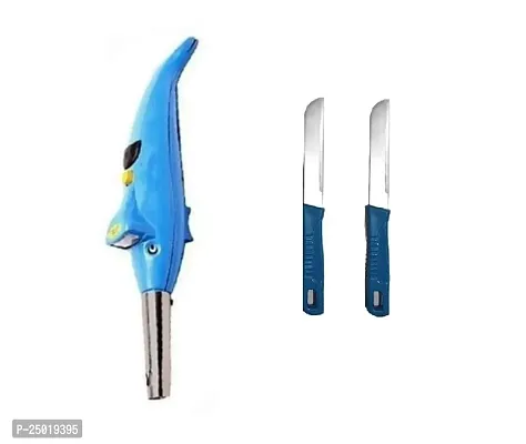 Durable Plastic Dolphine Gas Lighter With Torch And Knife Pack Of 2 Pack Of 3-thumb0