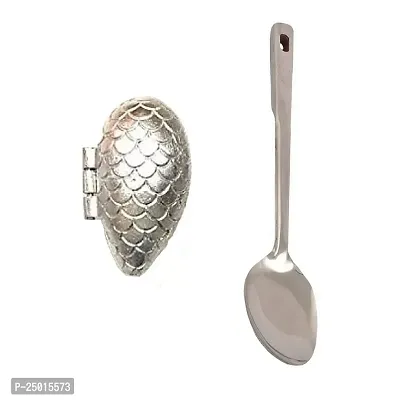 Durable Aluminum Momo Mold Sancha And Ss Cooking Spoon Strainer Paan With Long Handle Pack Of 2-thumb0