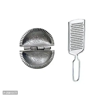 Durable Aluminum Gujiya Mold Sancha With Stainless Steel Cheese Grater Pack Of 2-thumb0