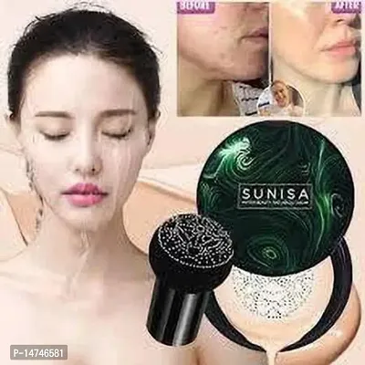 SUNISA BB and CC Cream Foundation With Mushroom Head Air Cushion 20g and 1 Green Tea Stick Mask - (Pack of 2)-thumb2