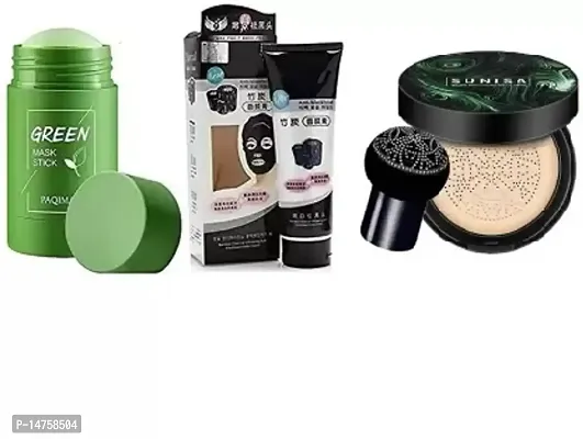 FROSTED COSMETIC Charcoal Face Mask Green mask Sunisha  (3 Items in the set)