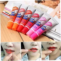 Peel Off Lipstick 6 Colors Amazing Peel Off Liquid Lipstick Long Lasting Peel-Off Lip Stain Lip Gloss, Tear Pull Lip Tint pack of 6 15gms/each-thumb1