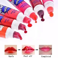 Peel Off Lipstick 6 Colors Amazing Peel Off Liquid Lipstick Long Lasting Peel-Off Lip Stain Lip Gloss, Tear Pull Lip Tint pack of 6 15gms/each-thumb3