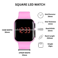 Aneesho Stylish Digital Black Display Square LED Watch | Birthday Gift for Boy  Girl's-thumb3