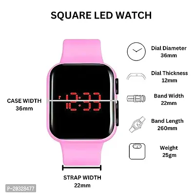 Aneesho Stylish Digital Black Display Square LED Watch | Birthday Gift for Boy  Girl's-thumb4