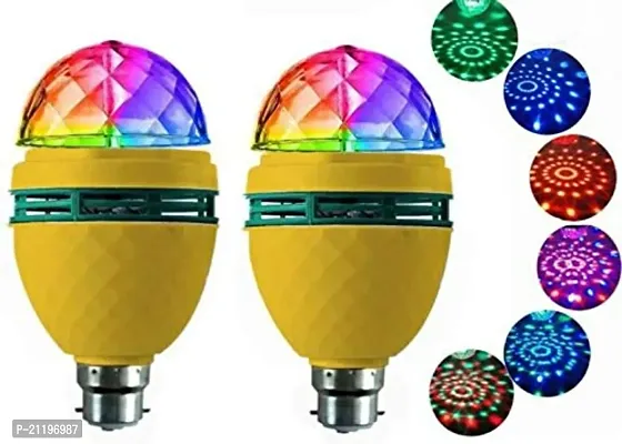 360 Degree Rotating LED Crystal Bulb Magic Disco LED Light,LED Rotating Bulb Light Lamp for Party/Home/Diwali Decoration Home(PACK OF 2)-thumb0