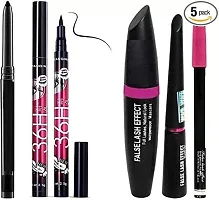 Aneesho TYA 6155 Multicolor Makeup Kit and 7 Pink Makeup Brushes,36H Eyeliner, 3in1 Eyeliner,Mascara,Eyebrow Pencil, Kajal, Pink Blender with Hair Straightener - (Pack of 15)-thumb1