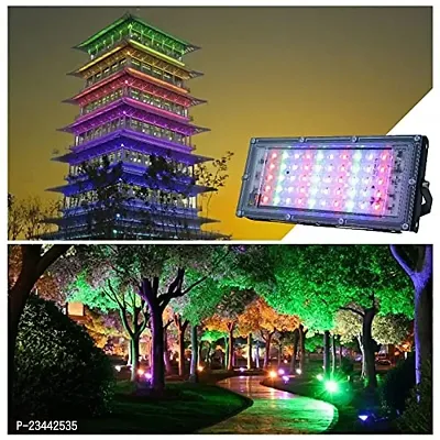 Aneesho Multycolour 50W LED Brick Light Multi Color with Remote Waterproof IP66 LED Flood Lights (50WATT)-thumb0