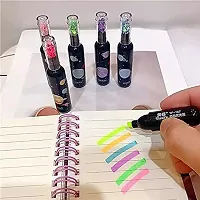 Aneesho Space Theme Bottle Shape Highlighters | Set Of 6 | Planet Theme | Chisel Tip Fine Grip Marker Pen | Ideal Gifts For Stationery Hoarders  Kids | Party Return Gifts For Girls - Assorted-thumb2