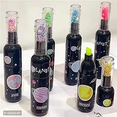 Aneesho Space Theme Bottle Shape Highlighters | Set Of 6 | Planet Theme | Chisel Tip Fine Grip Marker Pen | Ideal Gifts For Stationery Hoarders  Kids | Party Return Gifts For Girls - Assorted-thumb4
