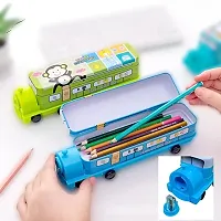 Aneesho Old Rail Engine Spider Hero Printed Metal Pencil Box with Wheels | Pencil Box for Kids | Multipurpose Pencil Case for Student Boys  Girls Pencil Box | Multicolor-thumb2
