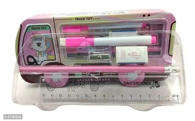 Aneesho Pencil Box for Kids Bus Pencil Case with Stationary Items for Kids Geometry Box for Kids  Girls/Stationary Kit with Metal Pencil Box for Boys- Birthday Return Gift ndash; 1 Pcs-thumb4