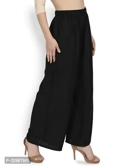 Oxinexx Straight Fit Trendy Rayon Solid Color Palazzo Pants for women free size Palazzo Pant with Pocket-thumb0