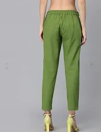 Stylish Cotton Solid Regular Fit Casual Trousers Women-thumb1