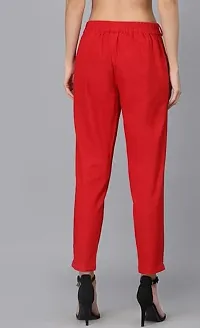 Stylish Cotton Solid Regular Fit Casual Trousers Women-thumb1