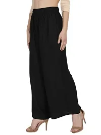 Oxinexx Straight Fit Trendy Rayon Solid Color Palazzo Pants for women free size Palazzo Pant with Pocket-thumb3