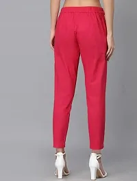 Stylish Cotton Solid Regular Fit Casual Trousers Women-thumb1