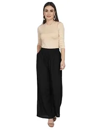 Oxinexx Straight Fit Trendy Rayon Solid Color Palazzo Pants for women free size Palazzo Pant with Pocket-thumb4