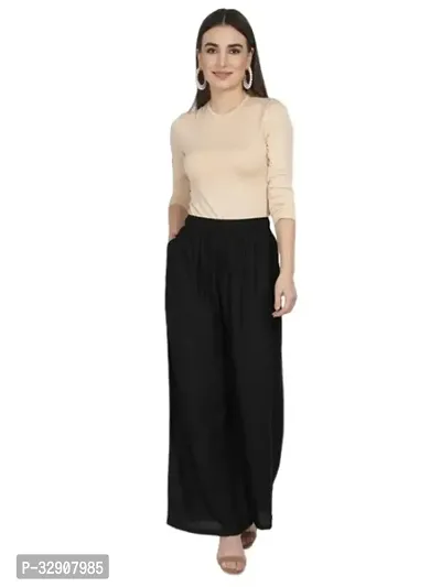 Oxinexx Straight Fit Trendy Rayon Solid Color Palazzo Pants for women free size Palazzo Pant with Pocket-thumb5