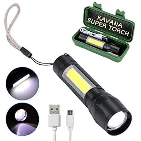 Mini Rechargeable Pocket Light Zoom COB USB Charging Led Water Proof DP Torch (Black, 9 cm, Rechargeable)Flash Lights