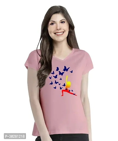 Elegant Pink Cotton Blend Solid Top For Women