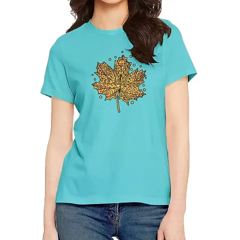 OPLU Graphic Women Tshirt Mandala Leaf Design Round Neck Half Sleeves T Shirt. Trending, Mandala, Mandala Art Tshirts