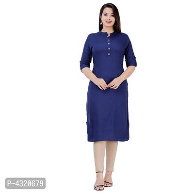 Stylish Rayon Solid Straight Kurta For Women