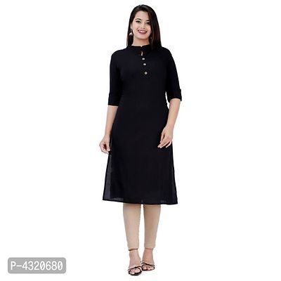 Stylish Rayon Solid Straight Kurta For Women