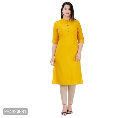 Stylish Rayon Solid Straight Kurta For Women