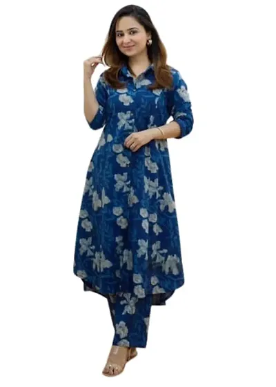 Rayon Kurta With Pant Co Ord Set