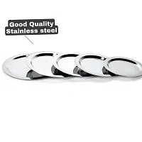 Bhaumik Stainless Steel Durable LIDS Dhakkan Cover chhiba  Ciba for handies, urlies, vassel, pot, pan many more for Your Daily Kitchen Needs - Multipurpose Pack of 5 pieces Big to Small-thumb2