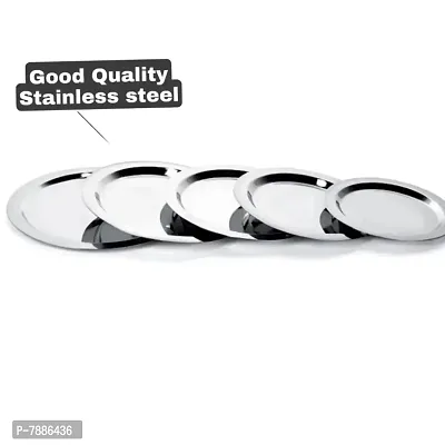 Bhaumik Stainless Steel Durable LIDS Dhakkan Cover chhiba  Ciba for handies, urlies, vassel, pot, pan many more for Your Daily Kitchen Needs - Multipurpose Pack of 5 pieces Big to Small-thumb3