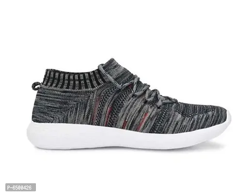 Stylish Textile Self Design Sports Walking Shoes for Men-thumb2
