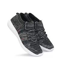 Stylish Textile Self Design Sports Walking Shoes for Men-thumb3