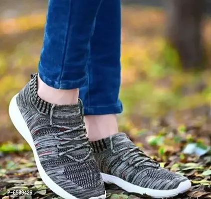 Stylish Textile Self Design Sports Walking Shoes for Men-thumb3