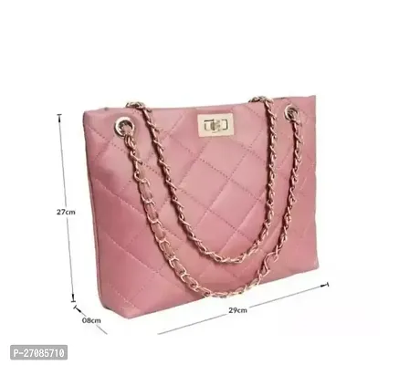 Stylish Pink PU Solid Sling Bags For Women-thumb0