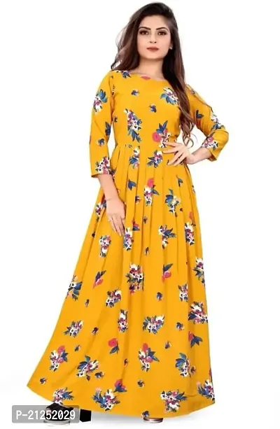 VANGA Fashion Beautiful Crepe Anarkali Gown for Women-thumb0