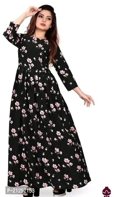 VANGA Fashion Beautiful Crepe Anarkali Gown for Women-thumb0