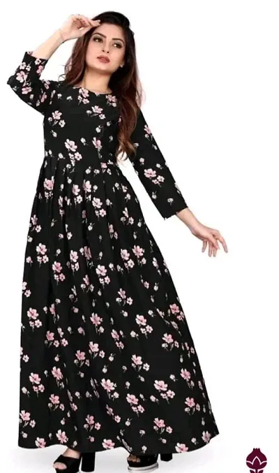 VANGA Fashion Beautiful Crepe Anarkali Gown for Women