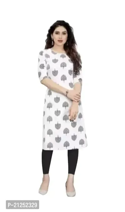 VANGA Fashion Presents Beautiful Crepe Printed Kurti for Women (4XL, White)-thumb3