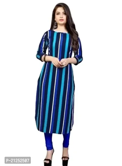 VANGA Fashion Presents Beautiful Crepe Printed Kurti for Women (4XL, Navy Blue)-thumb0