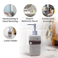 Liquid Soap Dispenser and Toothbrush Holder Tumbler Soap Dispenser Bathroom Set of 4(SMS-629, Grey)-thumb4