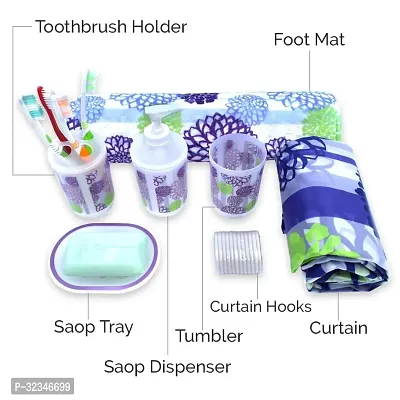 Useful Plastic Printed Bathroom Accessories Set-thumb3