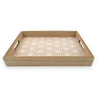 Stylish Wooden Beautiful Table Decor Handcrafted Wooden Tray(36.6 x 26.6 x 4.9 cm)-thumb4