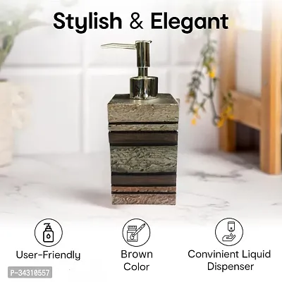 Classy 1 Soap Dispenser, 1 Tooth Brush Holder, 1 Soap Dish and 1 Tumbler (Set of 4 ,SMS-293, Brown)-thumb3