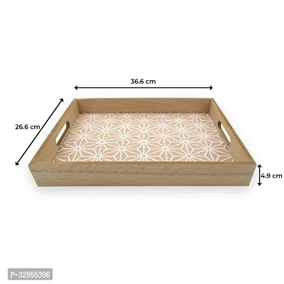 Stylish Wooden Beautiful Table Decor Handcrafted Wooden Tray(36.6 x 26.6 x 4.9 cm)-thumb4