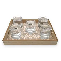 Stylish Wooden Serving Tray (36.6 x 26.6 x 4.9 cm)-thumb1