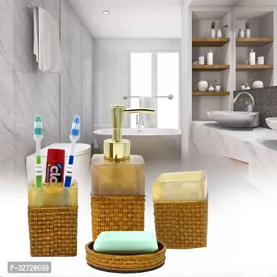 Useful Plastic Solid Bathroom Accessory Kit Combo