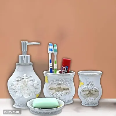 Useful Plastic Printed Bathroom Accessories Set