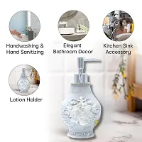 Liquid Soap Dispenser and Toothbrush Holder Tumbler Soap Dispenser Bathroom Set of 4 (SMS-541, Silver)-thumb1